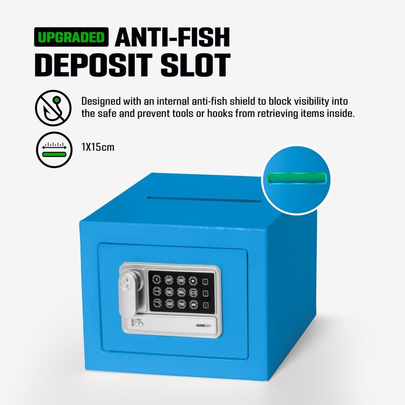 ISLANDSAFE Electronic Deposit Drop Small Safe Box for Kid Money Coin Home Office Hotel Rooms Business Jewelry (Blue) - Image 2